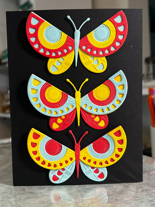 Retro Butterflies Blank Card