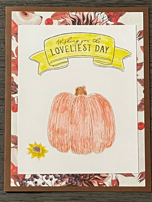 Fall Pumpkin Blank Note Card