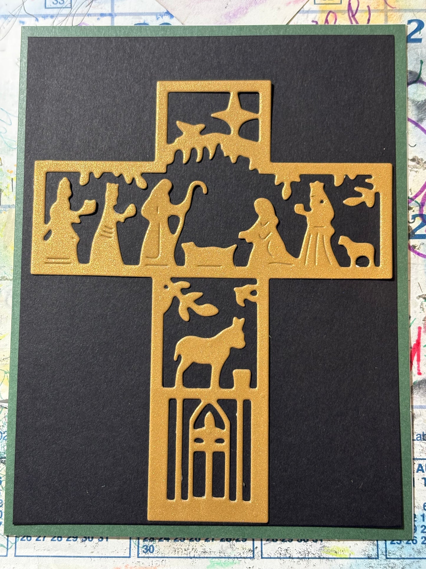 Nativity Cross Christmas Card