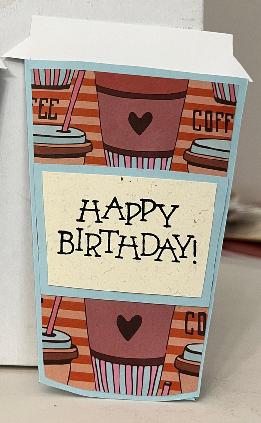 Birthday Coffee Cup Gift Card Holder