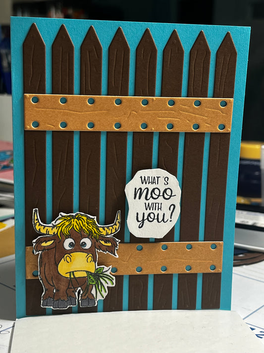 Cow Chewing Cud Blank Card
