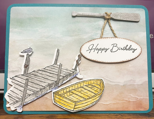 Boat Dock Birthday Card