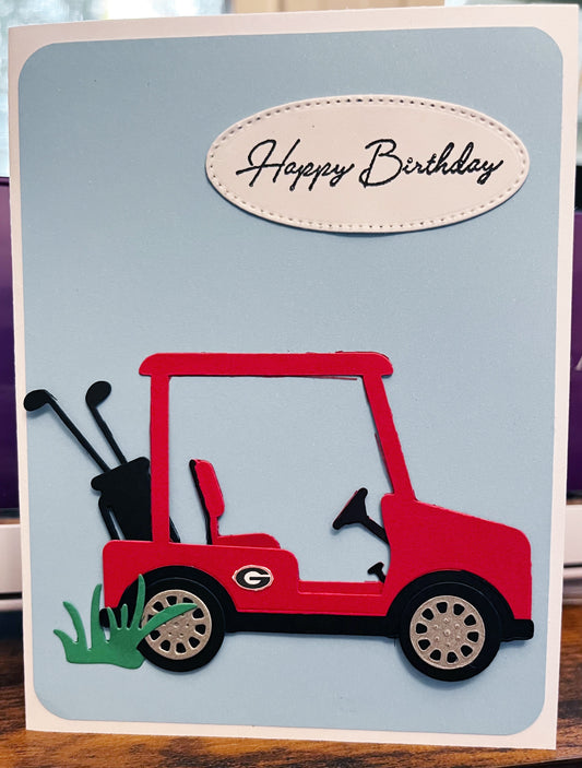 Golf Cart Birthday Card