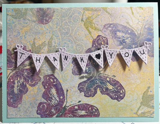 Lavender Butterflies Thank You Card