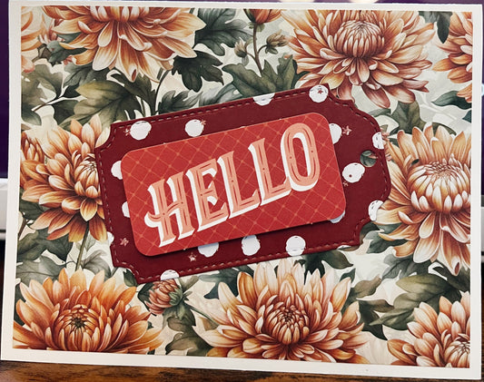 Hello Blank Card (Flowers)